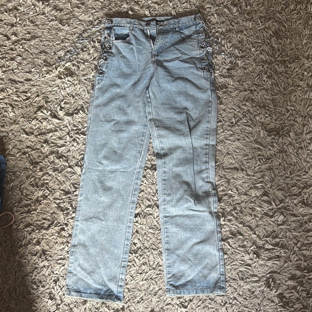 Y-3 Light Blue Straight Leg Jeans